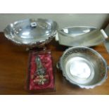 Silver Plate Reed & Barton Bowl decorated with floral garlands together with Two other Bowls and a