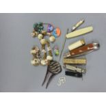 Mixed Lot including The Acme Scout Whistle, Penknives, Vintage Lipsticks and Costume Jewellery