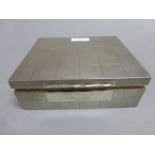 Large silver cigarette box with engine turned decoration