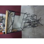 Wrought Iron Planter and Magazine Rack