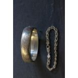 Silver Hinged Bangle and a Silver Bracelet