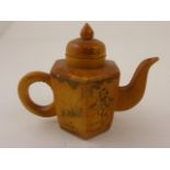 Bone oriental miniature teapot with lid