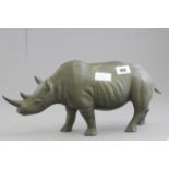 Peter Hick bronzed rhino figure