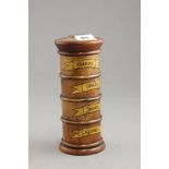 Four section fruitwood spice tower