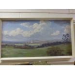 Eric Brown, Oil on Canvas of a Distant View of Salisbury, signed lower left