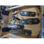 Six Woodworking Planes - Stanley Bailey 6, 5, 4 1/2, 4 & 110 plus a Record 050C