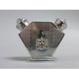 Art deco silver plate condiment set with London badge to front