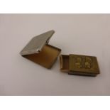 1930's Silver Plated Vesta Case plus a Brass Matchbox Holder with Five Cherub Design