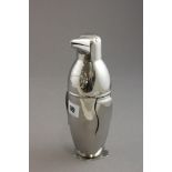 Art Deco Style White Metal Penguin Cocktail Shaker