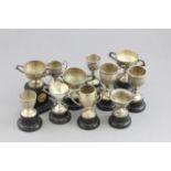 Collection of Silver Plate including Pair of Art Nouveau Candlesticks plus a Tray of Silver Plated