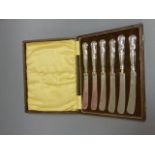 Cased Set of Silver Handled Butterknives