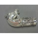 Silver plated horse head cane handle