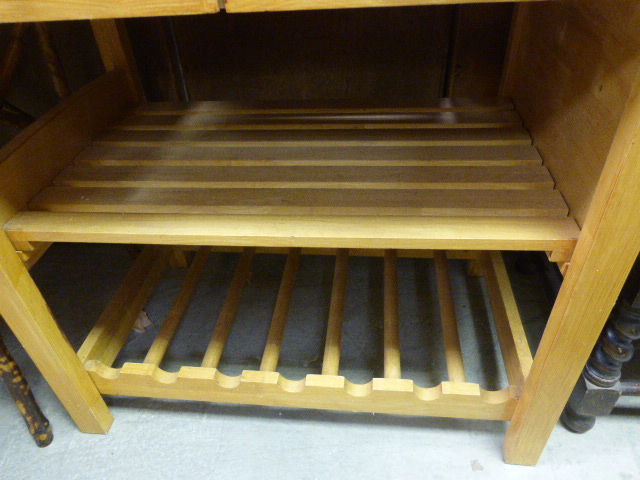 Beechwood Kitchen Unit with Two Drawers above two pot shelves - Image 3 of 3