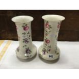 Pair of Edwardian Vases decorated with Roses
