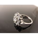 14ct w/g diamond cluster ring over 1ct