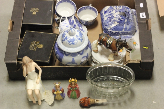 Mixed Lot comprising Blue and White Ceramics, Bunnykins Figures, etc