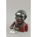 Cast Iron Novelty Moneybox in the form of a Black Man