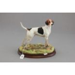 Border Fine Arts Model of a Foxhound on fixed wooden base, model no. B1011