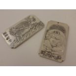 Two white metal Chinese tokens