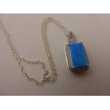 Silver and blue opalite pendant necklace