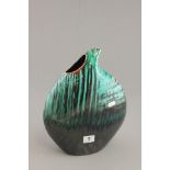 Anita Harris Teardrop Green Striped Vase