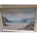 Oil on board coastal scene by R D Shewin