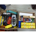 Collection of boxed die-cast vehicles including Corgi The Italian Job plus a quantity of unboxed