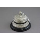 Large Ornate White Metal Desk Bell