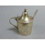 Georgian Silver Mustard Pot (lacking liner), London 1801 plus a Plated Salt Spoon