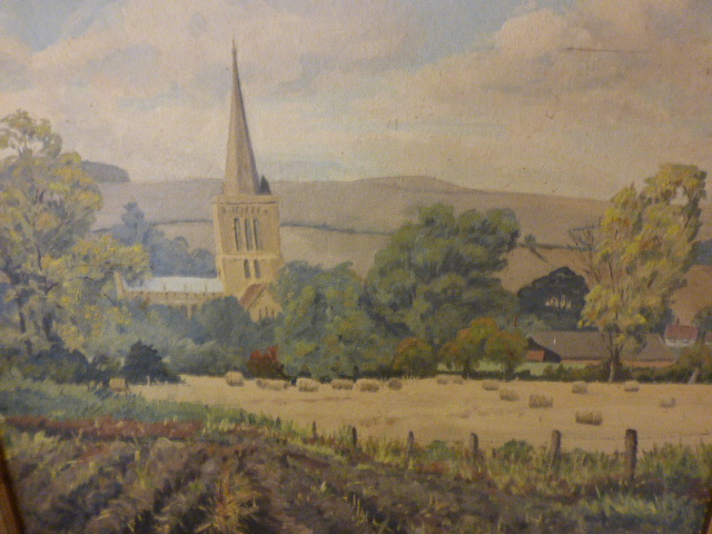 Two Diana Jones Oil on Boards, Map of Wiltshire and Four Other Pictures - Image 6 of 6