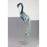 Large Contemporary Painted Metal Model of an Exotic Bird
