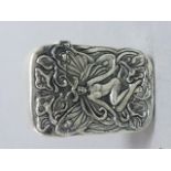 Silver plated Art Nouveau style vesta case