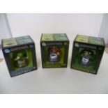 Three boxed DC Direct Green Lantern Limited Edition Power Ring Props & Porcelain Statues