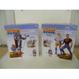 Two boxed DC Direct Superman Family multi-part statues comprising Part 1 Superboy & Power Girl