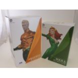 Boxed DC Collectables DC Comics Icon Aquaman Statue and DC Comic Cover Girls Mera Statue, both