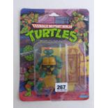 Original carded Playmates Teenage Mutant Ninja Turtles Michaelangelo figure early '10 Back' run,