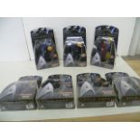 Seven carded Playmates Star Trek figures including Original Spock x 2, Spock x 2, Cadet McCoy,