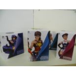 Five boxed DC Collectibles statues comprising of DC Comics Bombshells Ltd Editions x 2 (Zatanna &