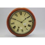 American mahogany school/station/office chiming wall clock with 12" dial