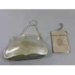 Victorian Silver Plated Purse plus Silver Plated Notebook Holder