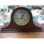 Napoleon mantel clock with inlay to front, work marked DRGM