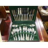 Wooden Cased Canteen of Regency AI Silver Plated Cutlery, six place setting