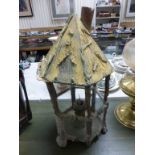 Early 20th C American tramp art lantern 29x25cm