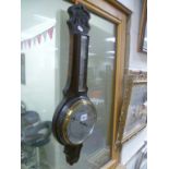 Oak barometer with carved ends