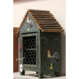 Wooden Handpainted Egg Cupboard in the form of a Chicken Coop