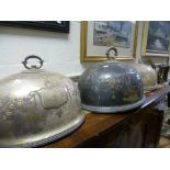 Three Large Silver Plated Cloches
