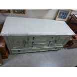 Painted Low Side Cabinet with drawers and cupboard