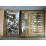 Canteen of Community Plated Cutlery by Oneida together with various other plated cutlery and