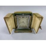 Travelling Harrods carriage clock in original fitted case