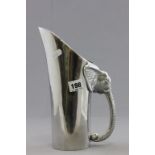 White Metal Teke Africa Water Jug with Elephant Handle